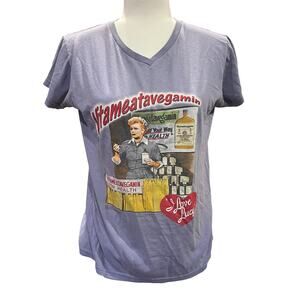Vintage I Love Lucy Anvil Lavender Purple T Shirt Size S Short Sleeve Retro TV